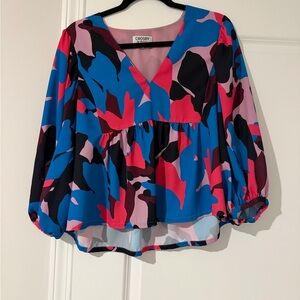 CROSBY by Mollie Burch Colorful V-Neck Blouse